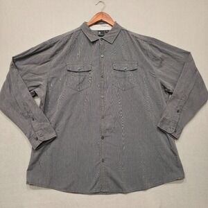 Burnside Men's Long Sleeve Charcoal Woven Black‎ Gray Shirt Size 3X